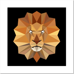 Lion Face Polygon art Posters and Art